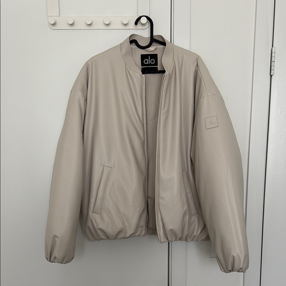 Alo Cream Bomber Jacket